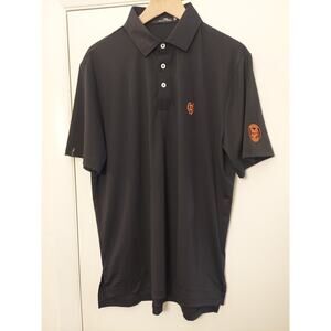 Ralph Lauren RLX Mens Golf Polo Shirt Medium Black B & O Railroad Museum Trains